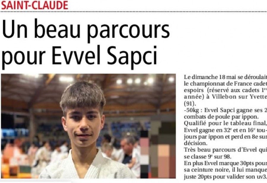 Article l'Hebdo du Haut Jura du 27/05/2025